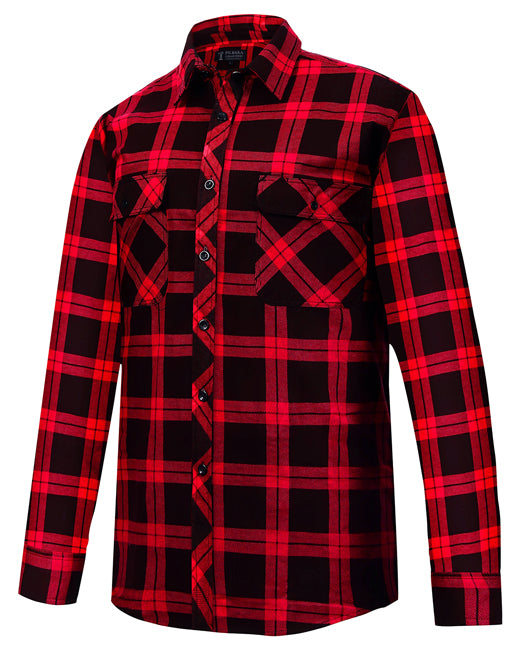 Flannelette Quilted Shirt Men's Open Front