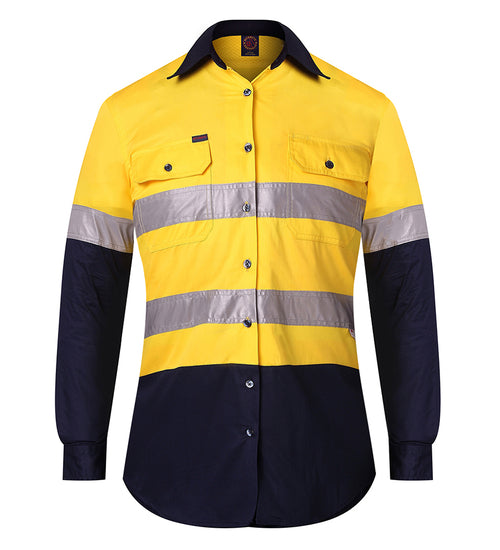 Ladies Two Tone Vented Light Weight Open Front