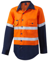 Kids Two Tone Open Front Shirt With Tape