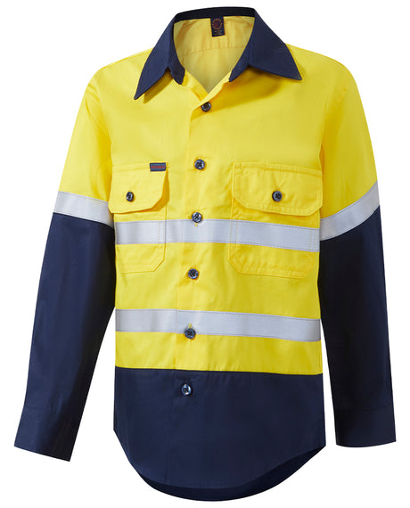 Kids Two Tone Open Front Shirt With Tape