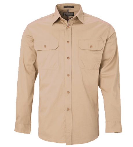 Men's Pilbara Open Front L/S Shirt