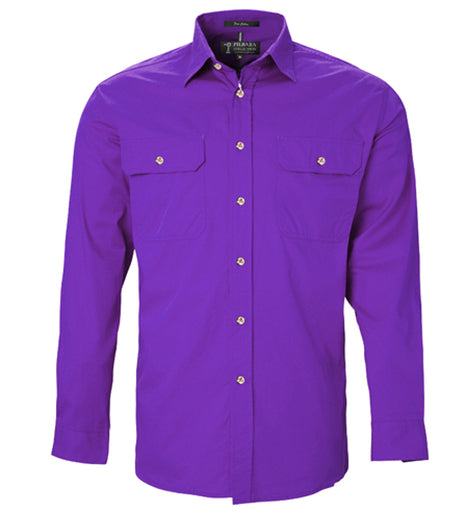 Men's Pilbara Open Front L/S Shirt