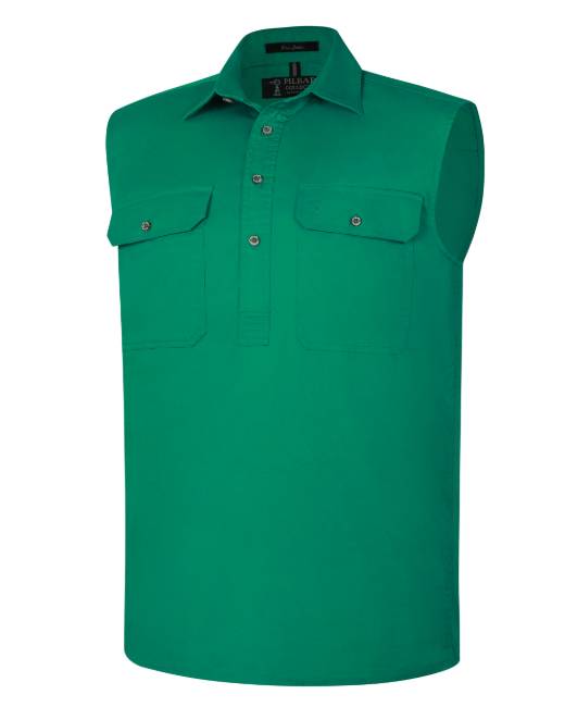 Pilbara Men's Closed Front Sleeveless Shirt