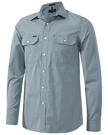 Pilbara Men's L/S Shirt, Double Pockets