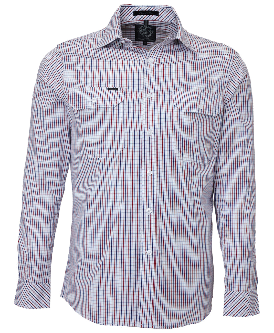 Pilbara Men's L/S Shirt, Double Pockets