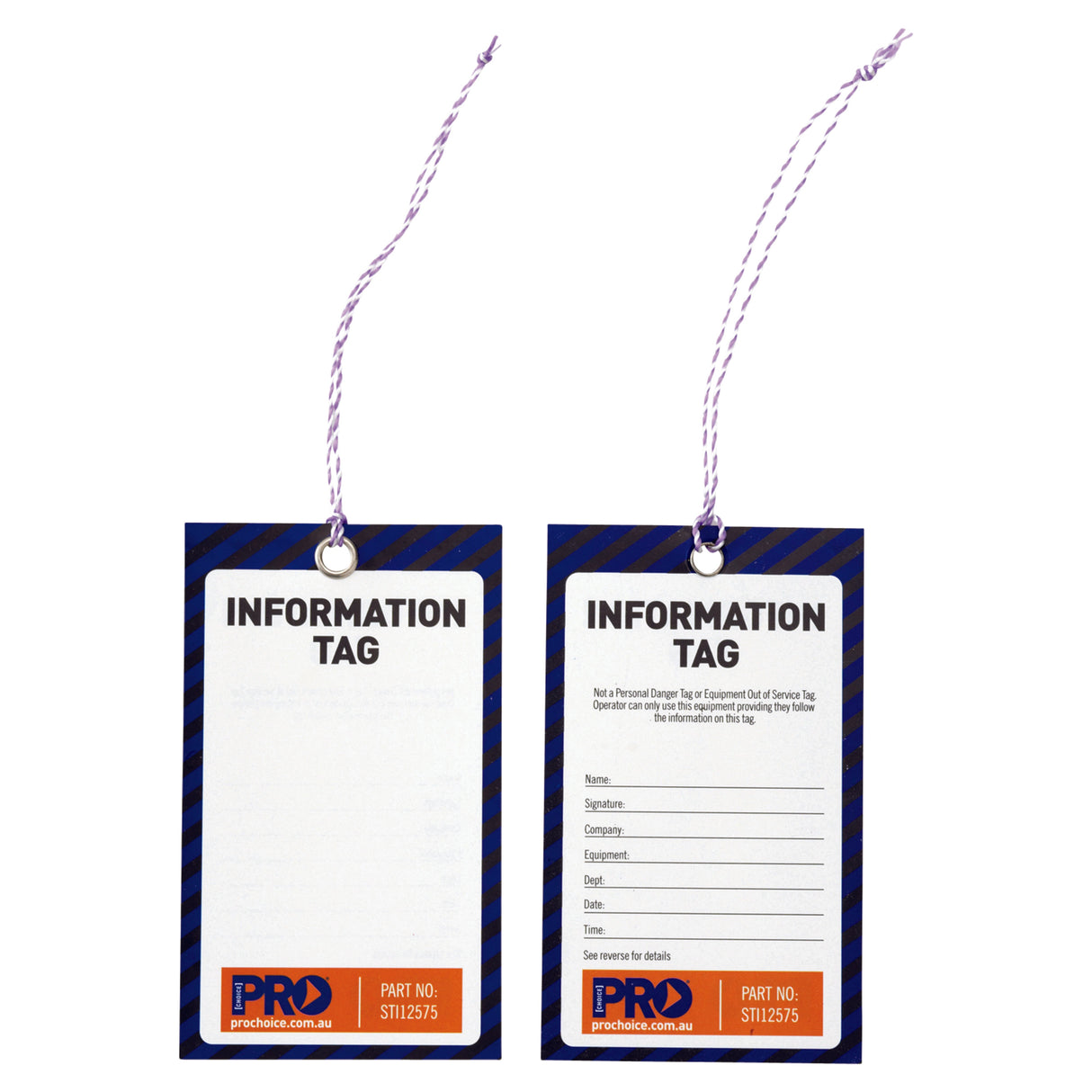 Safety Tag -125Mm X 75Mm Information Blank (100 Tags)