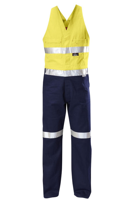 Hard Yakka Foundations Two Tone Cotton Drill Action Back  Overall With Tape