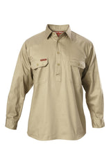 Hard Yakka Foundations Cotton Drill Closed Front Shirt Long Sleeve Shirt