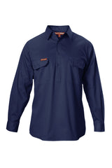 Hard Yakka Foundations Cotton Drill Closed Front Shirt Long Sleeve Shirt