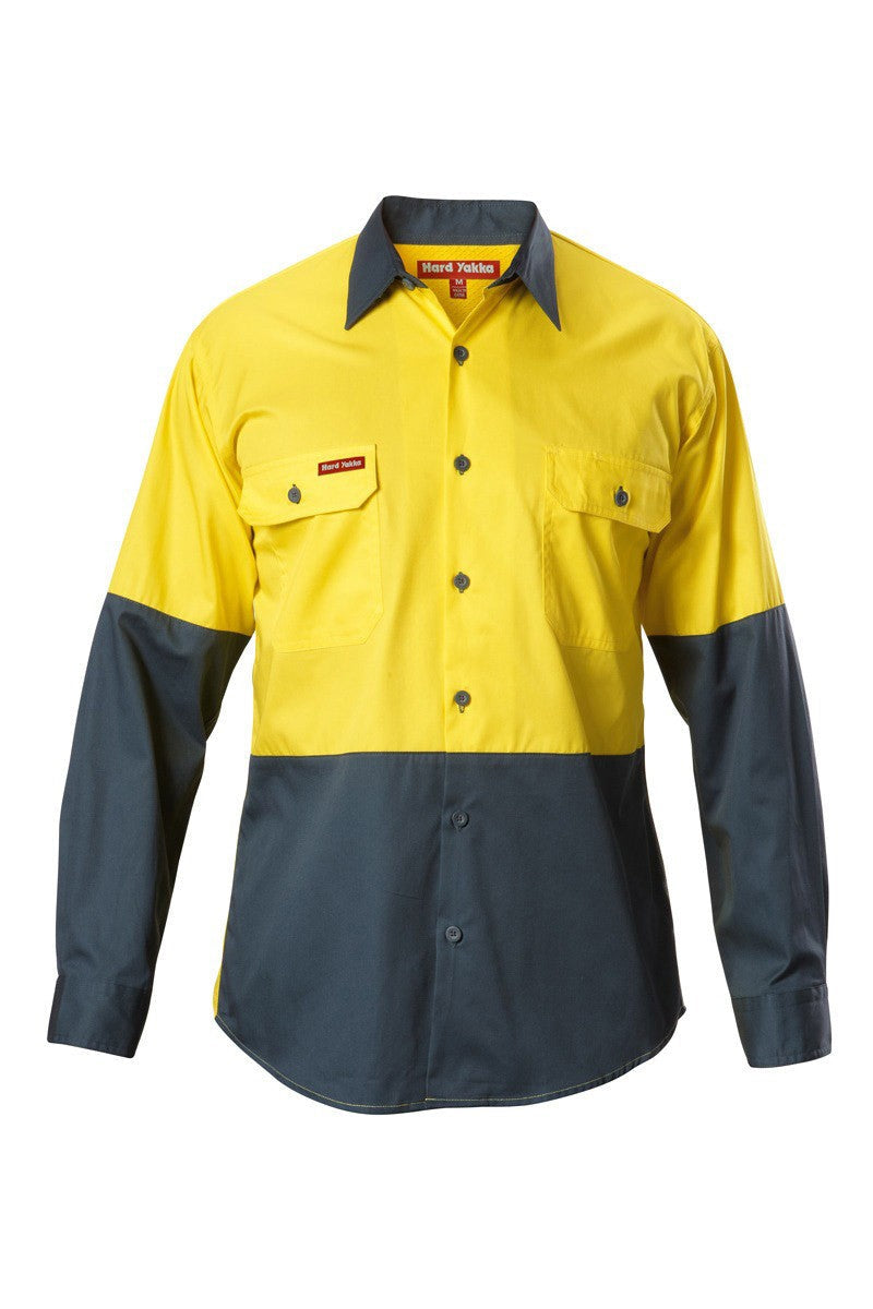 Hard Yakka Koolgear Hi-Visibility Two Tone Cotton Twill Long Sleeve Shirt