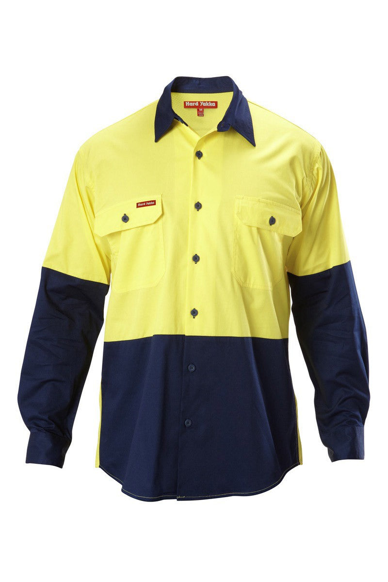 Hard Yakka Koolgear Hi-Visibility Two Tone Cotton Twill Long Sleeve Shirt