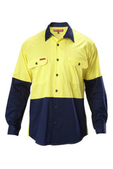 Hard Yakka Koolgear Hi-Visibility Two Tone Cotton Twill Long Sleeve Shirt