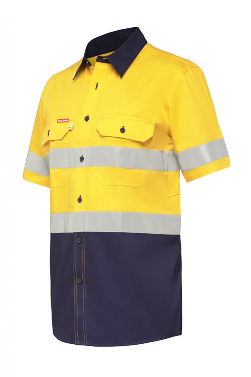 Hard Yakka Koolgear Hi-Visibility Two Tone Ventilated Short Sleeve Shirt With Tape