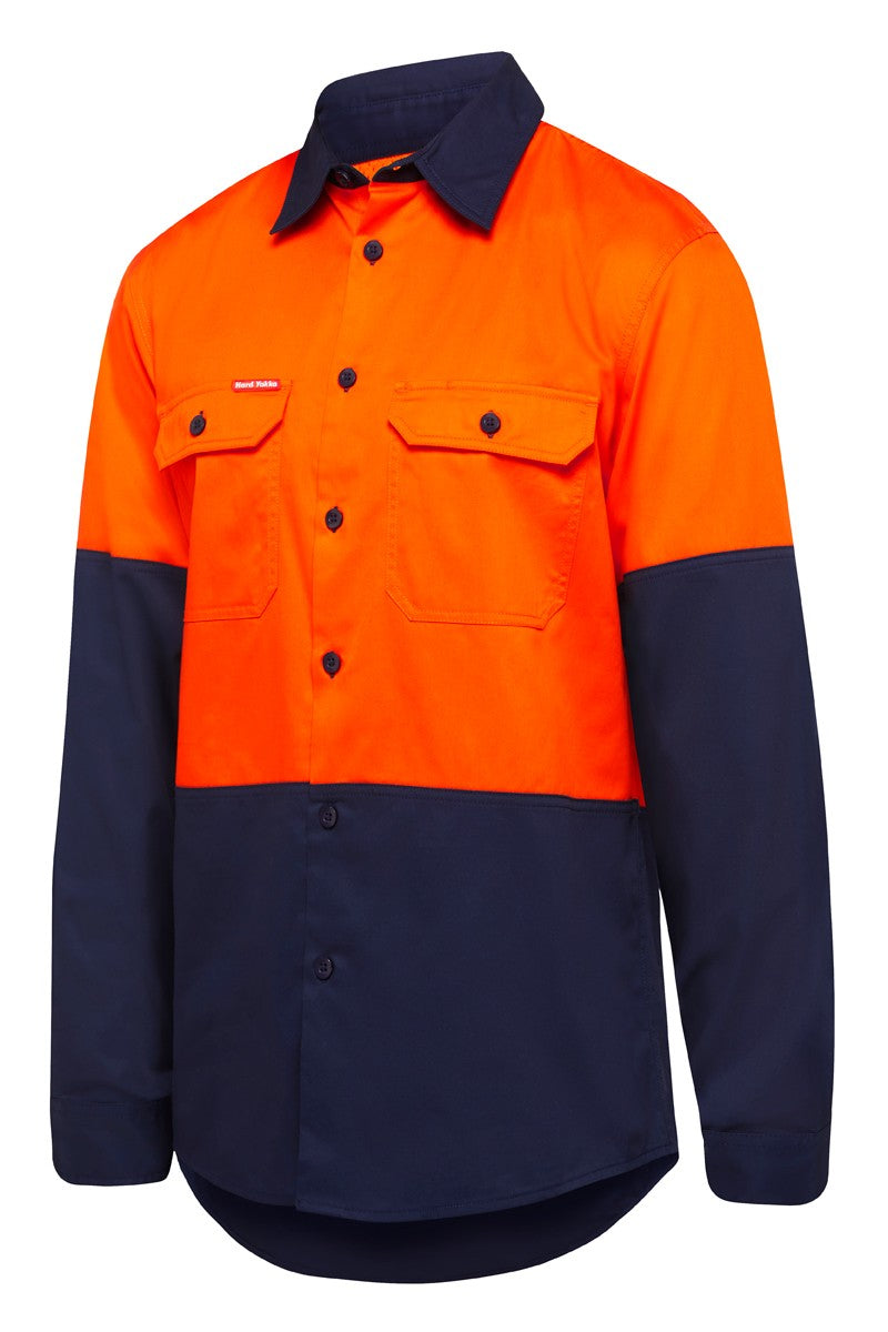 Hard Yakka Shirt Long Sleeve  2 Tone Vented
