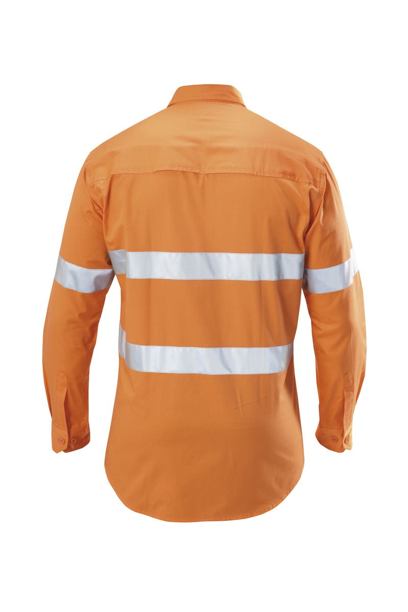 Hard Yakka Koolgear Hi-Visibility Cotton Twill Ventilated Shirt  With Tape Long Sleeve