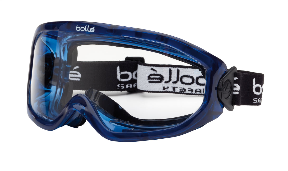 BLAST Blue PVC Frame AS/AF Clear Lens - Top Vent Closed - With Foam