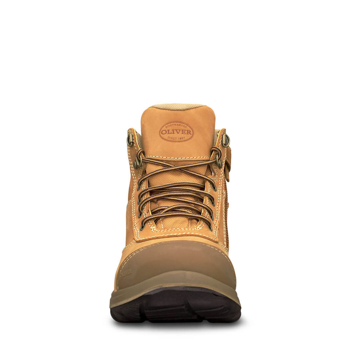 Lace Up Zip Side Ankle Boot - Wheat