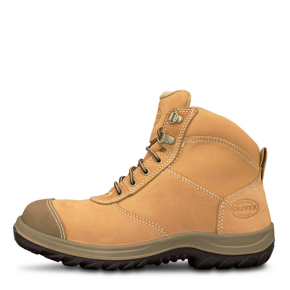 Lace Up Zip Side Ankle Boot - Wheat