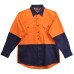 Hi-Vis Two Tone Cool-Breeze Long Sleeve Cotton Work Shirt 