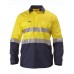2 Tone Hi Vis Cool Lightweight Closed Front Shirt 3M Reflective Tape - Long Sleeve